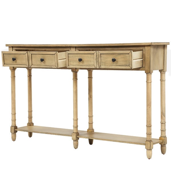 Console Table Sofa Table with Two Drawers and Bottom Shelf