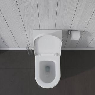 Duravit ME by Starck 1-piece 1.28 GPF Single Flush Elongated Toilet in. White (Seat Not Included ) 2185010082