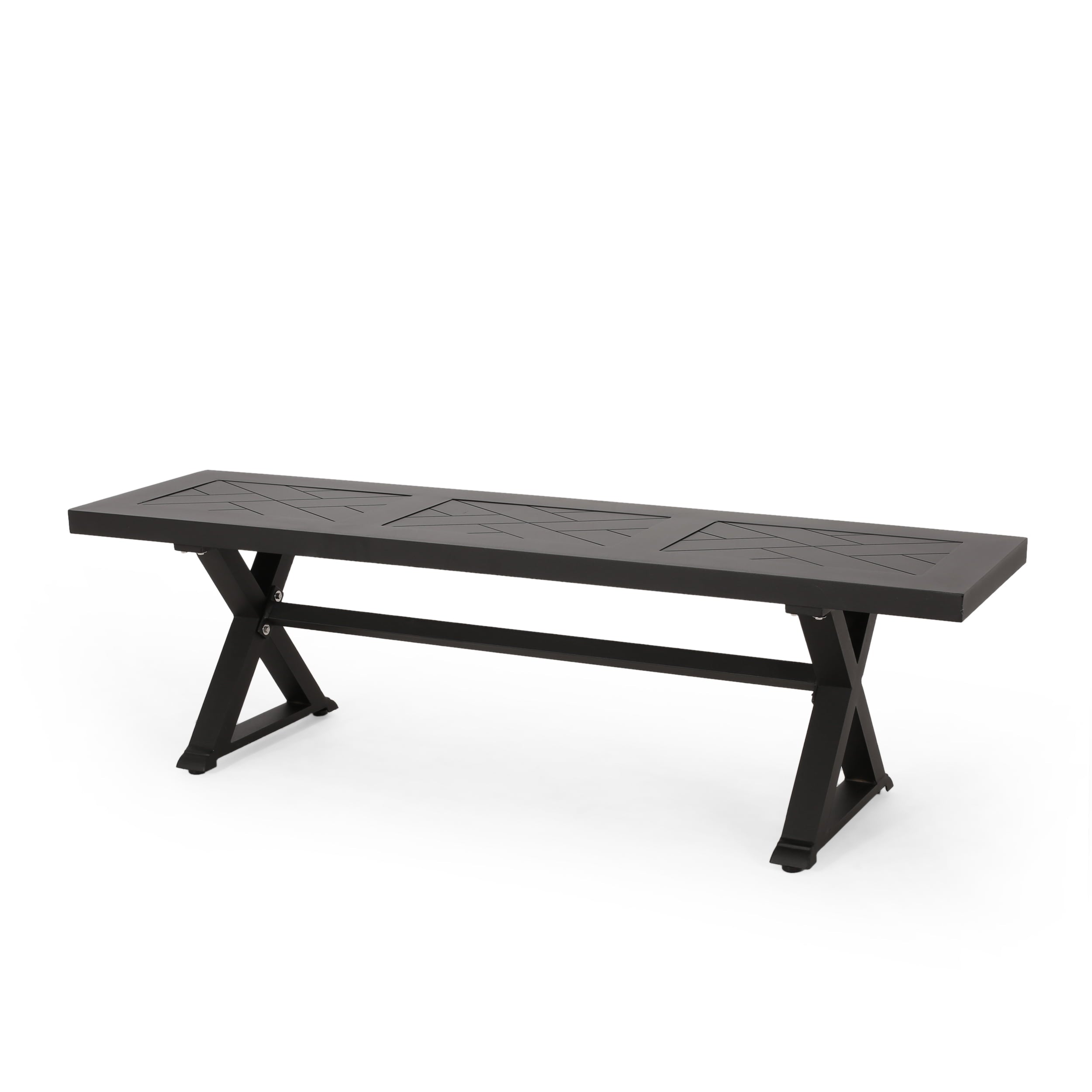 Harney Outdoor Aluminum Bench, Antique Black