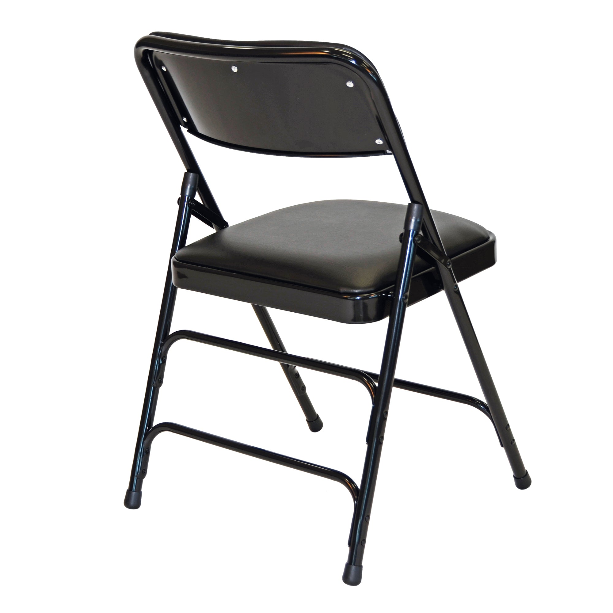 Chair - Rhino Vinyl Padded Metal Folding w/Triple Brace Quad Hinge - Black (4/Box)