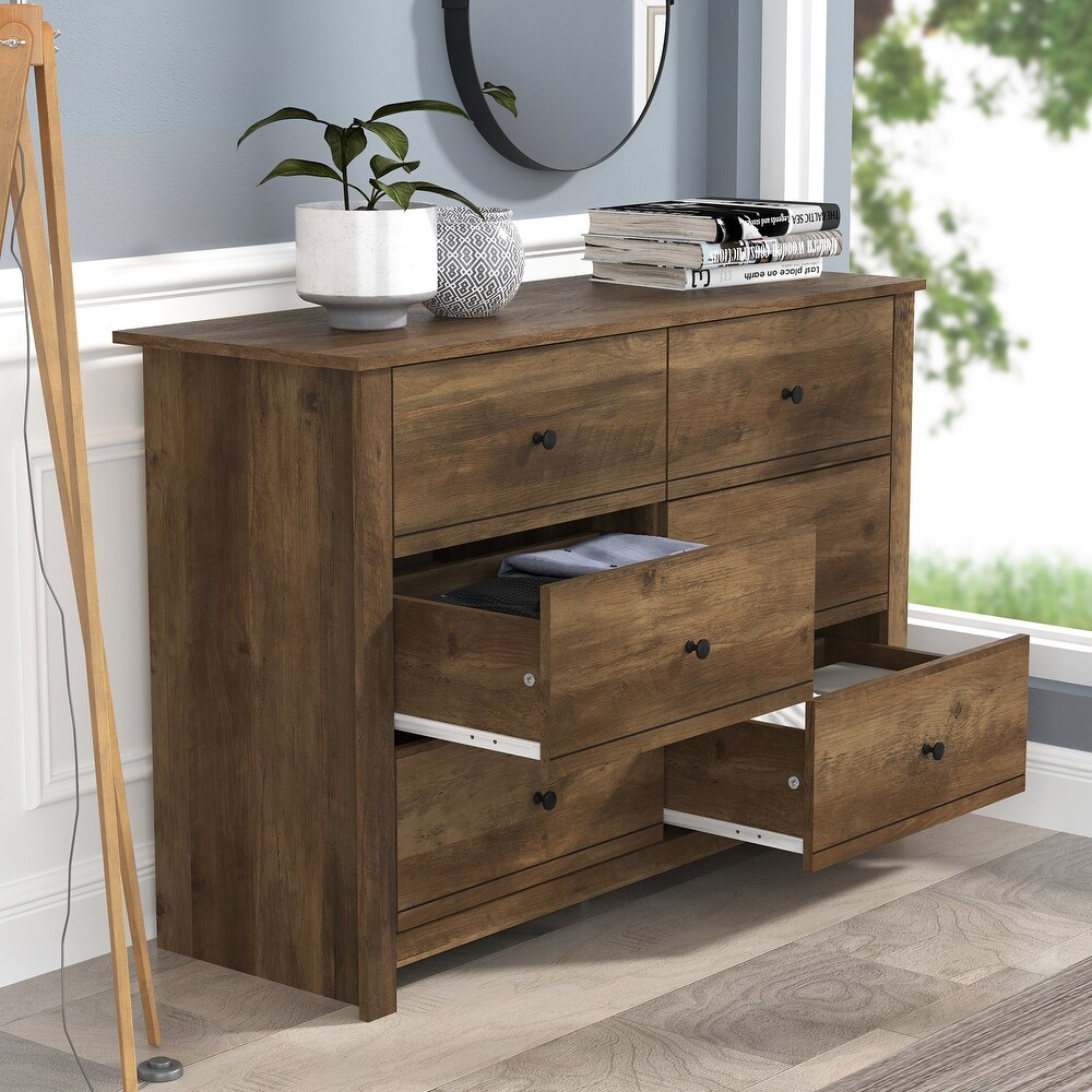 GALANO Genoa 6 Drawer Dresser 31.5 in. x 46.5 in. x 16.5 in.