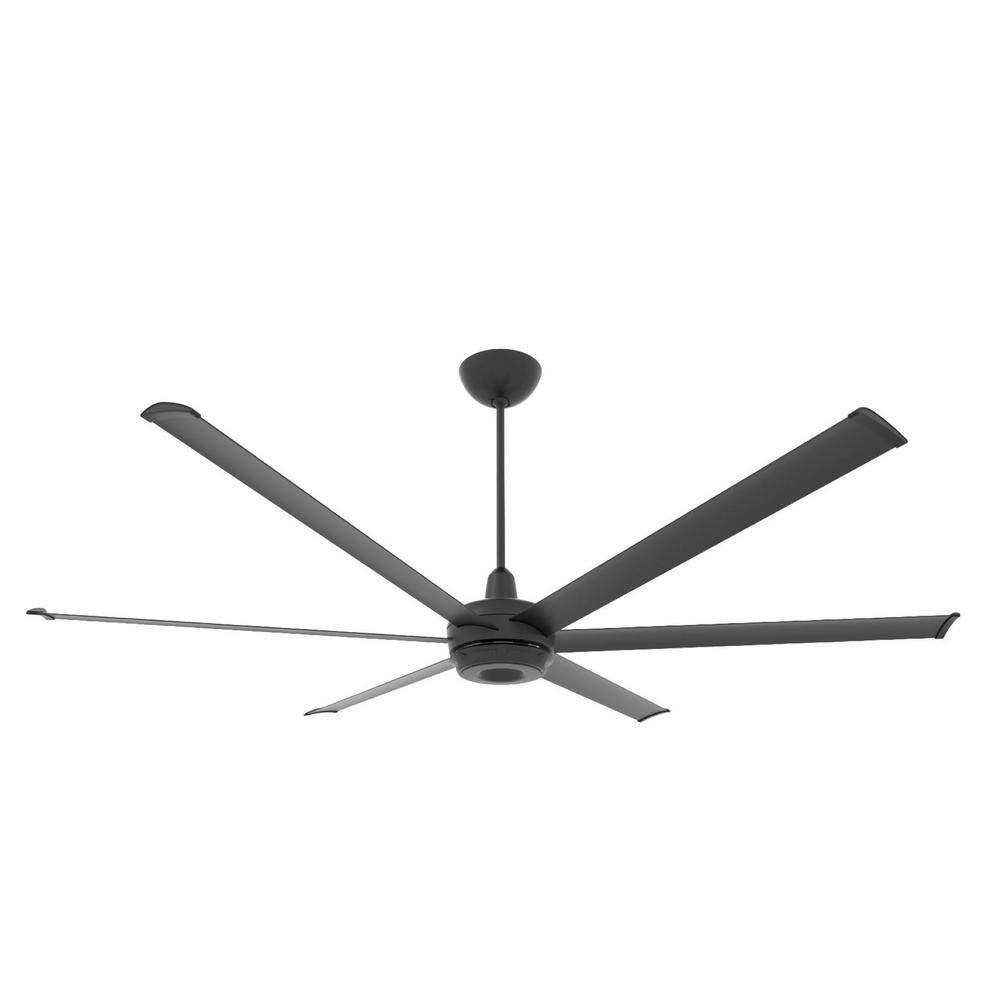 Big Ass Fans es6 84 in. Indoor Black Smart Ceiling Fan with Color Changing Chromatic Uplight Motion Detection and Voice Control MK-ES62-072306A786I20S80