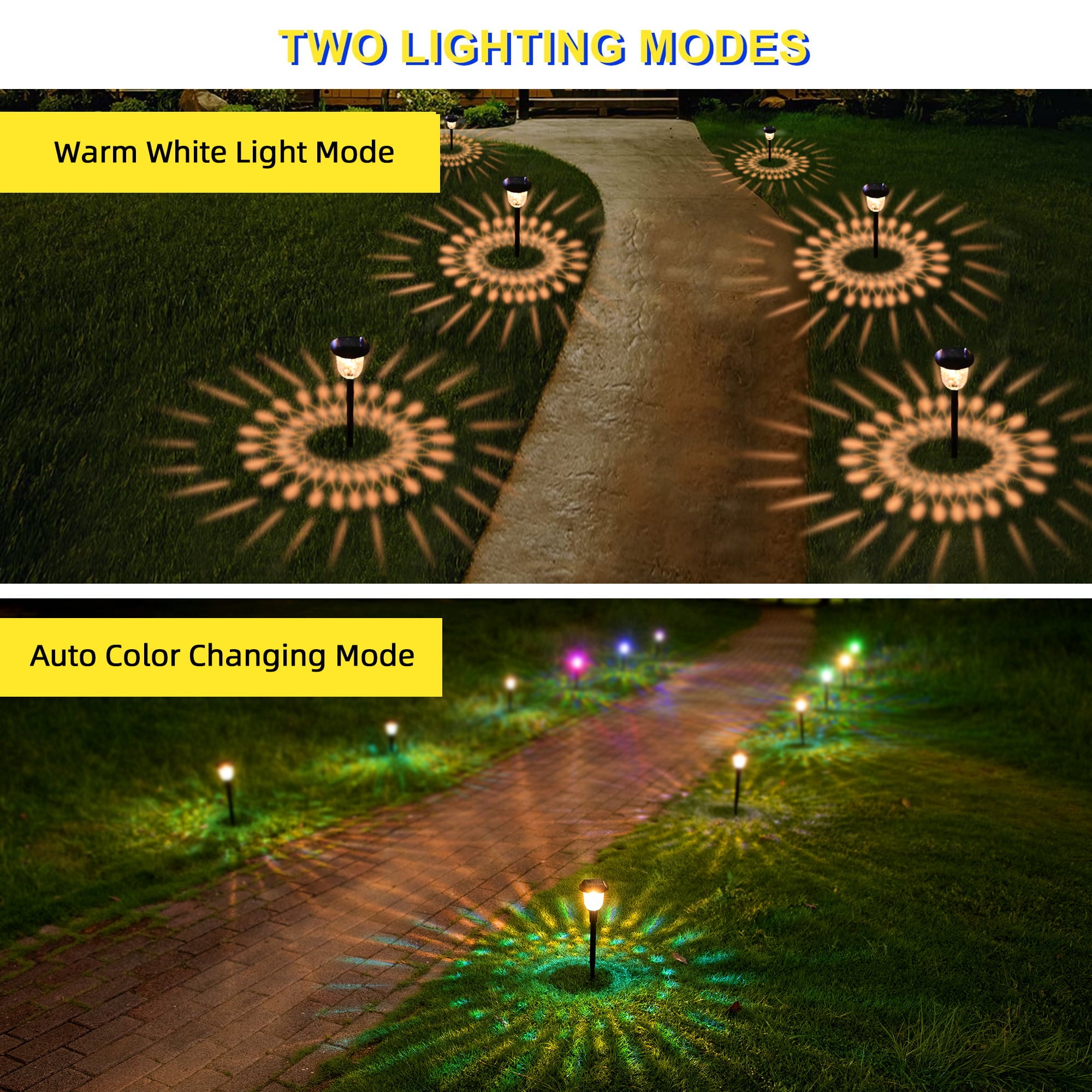 Homore Solar Pathway Lights， Garden Lights Auto-on/off Solar Landscape Lights for Lawn Patio Yard Garden Pathway Driveway