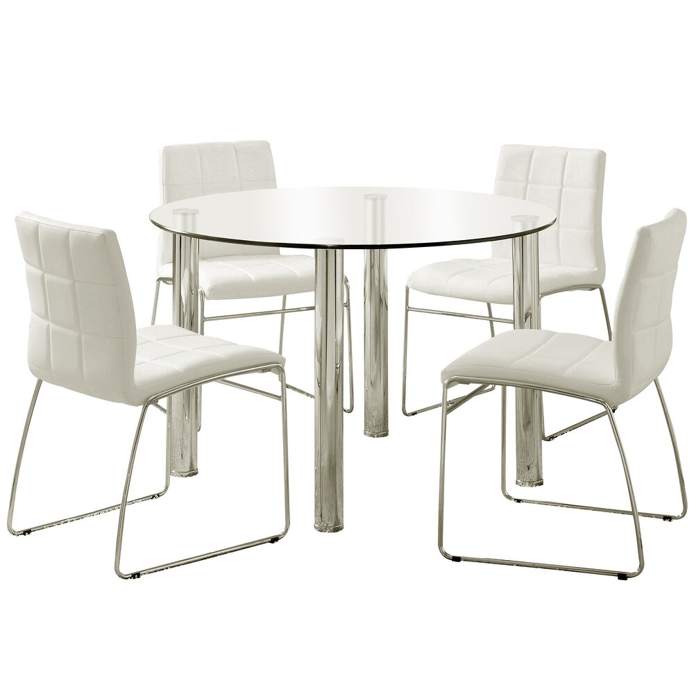 Donnabella Contemporary Black and Chrome plated Steel 5 Piece Dining Set by Furniture of America