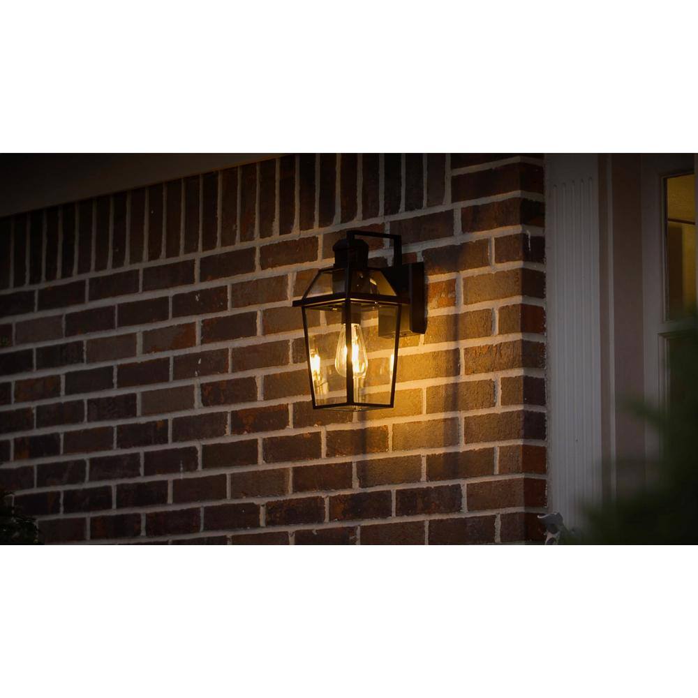 SECUR360 Wi-Fi Connected Black Wired Voice Activated Motion Sensing Outdoor Sconce HZ-9000-BK