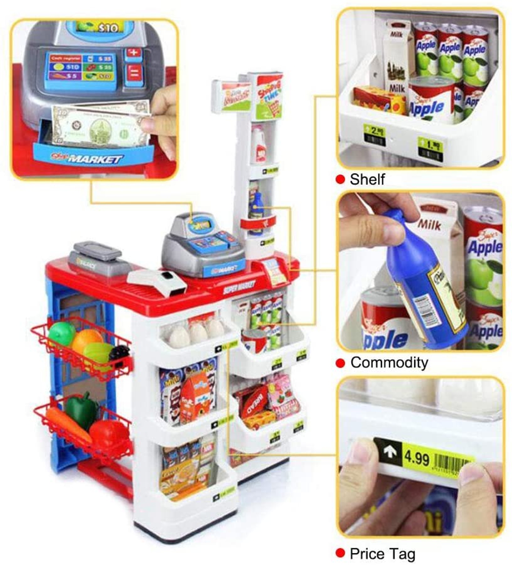 Supermarket Play Set Mundo Toys Shopping Cart for Kids Fruits Cutting  Crowdfused