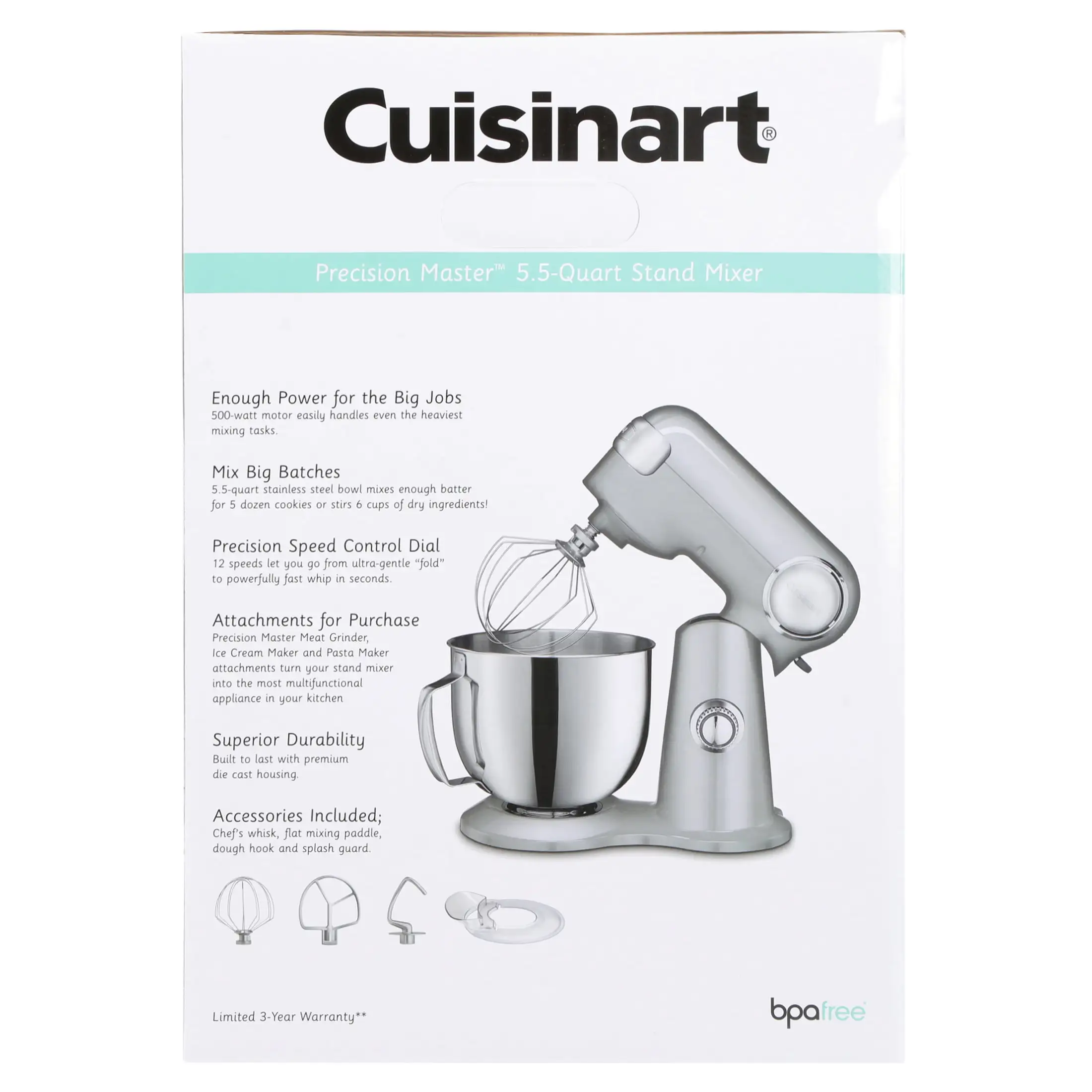 5.5-Quart Stand Mixer, Brushed Chrome