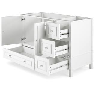 Alaterre Furniture Williamsburg 48 in. W x 21 in. D x 34 in. H Bath Vanity Cabinet without Top in White AVAN48WHBB