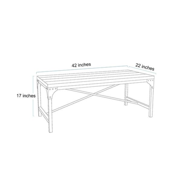 Farmhouse Rectangle Living Room Wood Coffee Table Sofa Cocktail Table - 42'' x 22'' x 17''