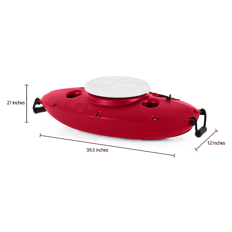 CreekKooler 30 Quart Floating Insulated Beverage Cooler Pull Behind Kayak， Red