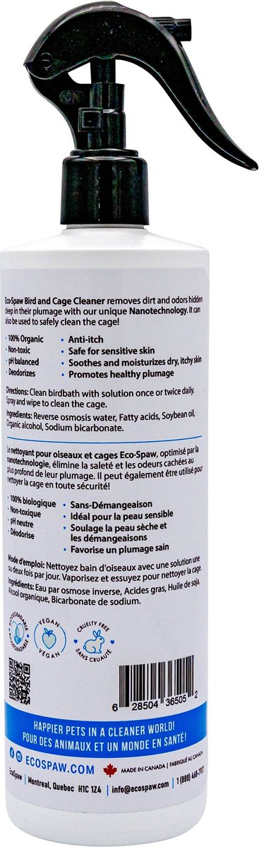 EcoSpaw Unscented Bird and Cage Cleaner， 16-oz bottle