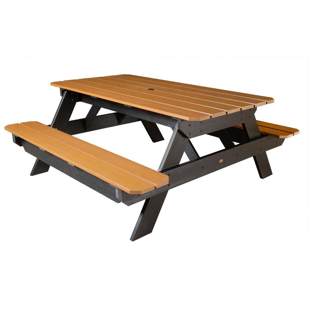 Highwood Hometown Saddle Rectangular Plastic Picnic Table AD-TBL-HI02-SDL