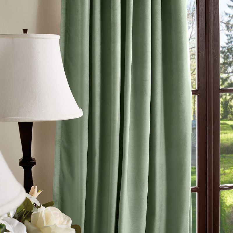 Martha Stewart Lucca Velvet Backtab 2 Window Curtain Panels