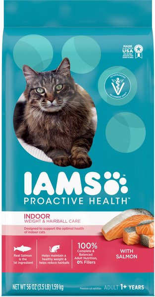 Iams ProActive Health Adult Indoor Weight and Hairball Care with Salmon Dry Cat Food