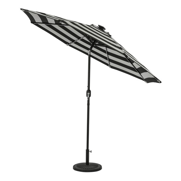 9 x27 X 9 x27 Mirage Ii Fiesta Market Patio Umbrella With Solar Led Tube Lights Black white Island Umbrella