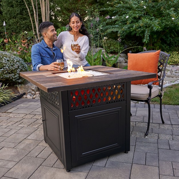 Endless Summer Piper 38 Inch Square Uv Printed Lp Dualheat Gas Fire Pit Table And Patio Heater Combination With Total Of 41 000 Btus