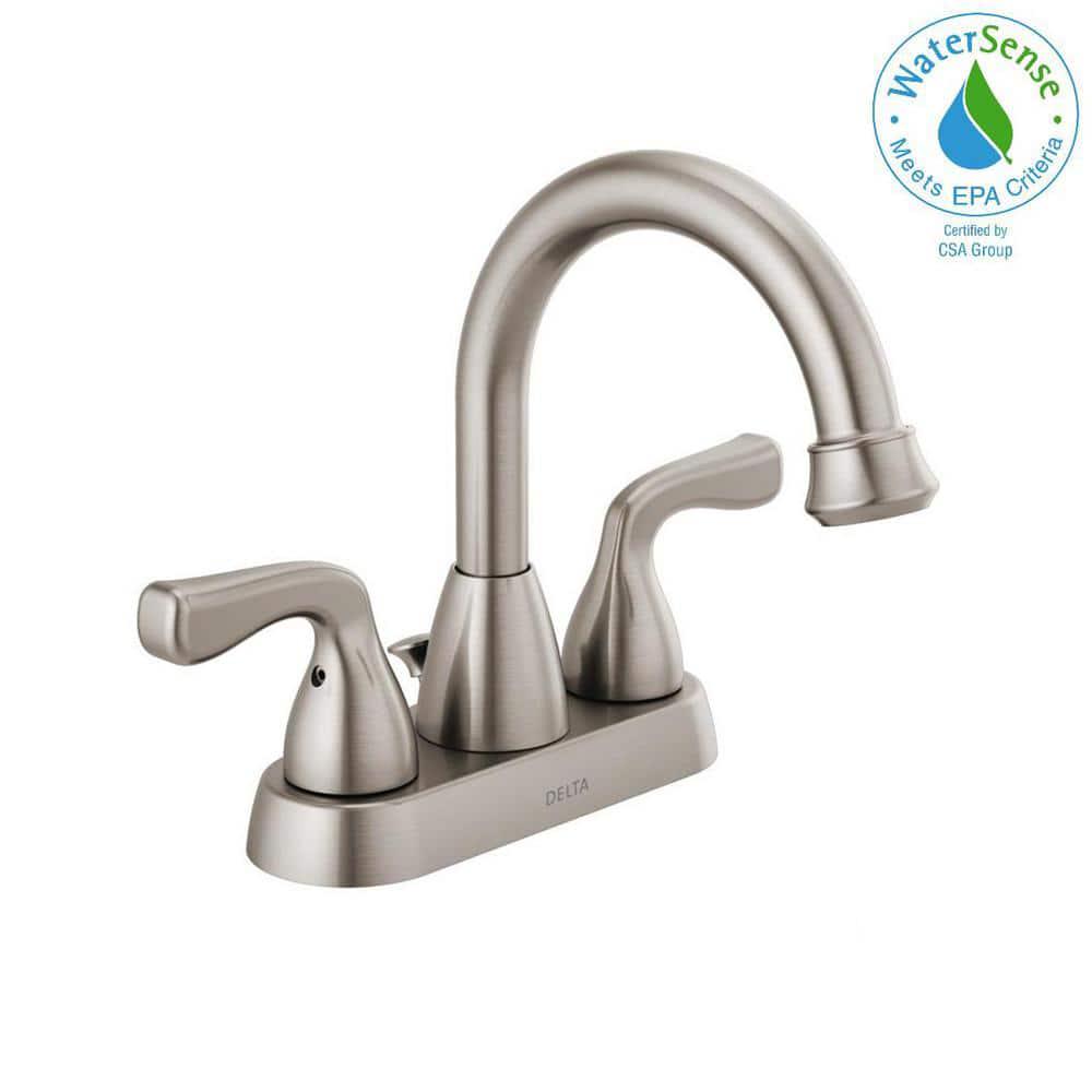 Delta Foundations 4 in Centerset 2Handle HiArc Bathroom Faucet in Brushed Nickel