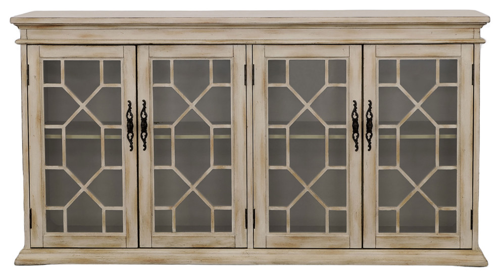 Kiara Glass Door Accent Cabinet Light Honey   Modern   Accent Chests And Cabinets   by Modon  Houzz