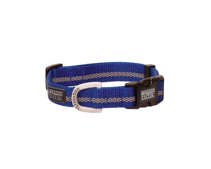 Terrain D.O.G. Reflective Snap-N-Go Adjustable Dog Collar， Medium， Dark Blue - 07-0856-R12