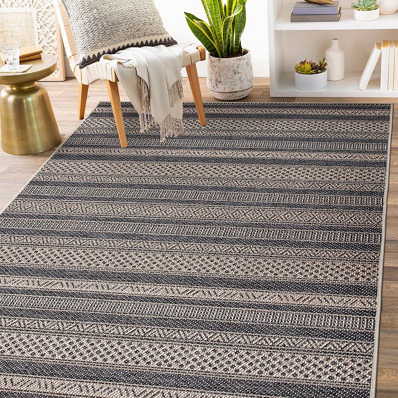 World Rug Gallery Contemporary Geometric Indoor Outdoor Area Rug