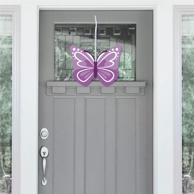 Big Dot Of Happiness Beautiful Butterfly Hanging Porch Floral Baby Shower Or Birthday Party Outdoor Decorations Front Door Decor 1 Piece Sign