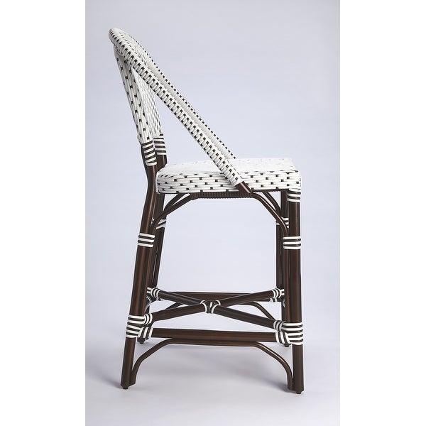 Butler Solstice White and Chocolate Rattan Counter Stool