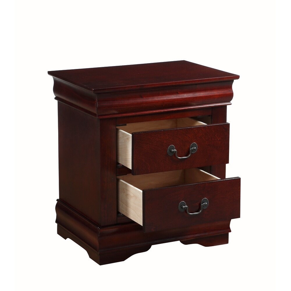 ansitional and Romantic nightstand with Center Metal GLIDE and French Back Dovetail Drawer for Your Bedrooms and Other Scenses