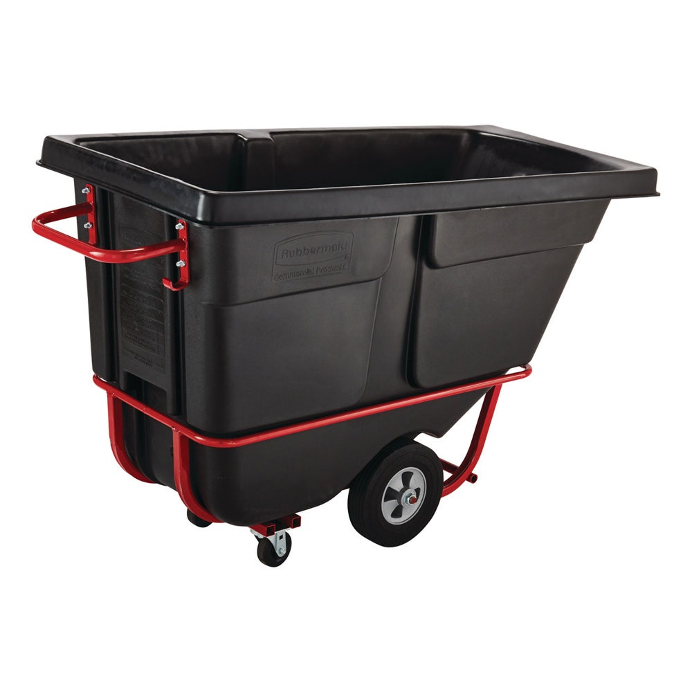 Rubbermaid FG130500BLA 1/2 Cubic Yard Tilt Truck - 850 Lb. Capacity， Black