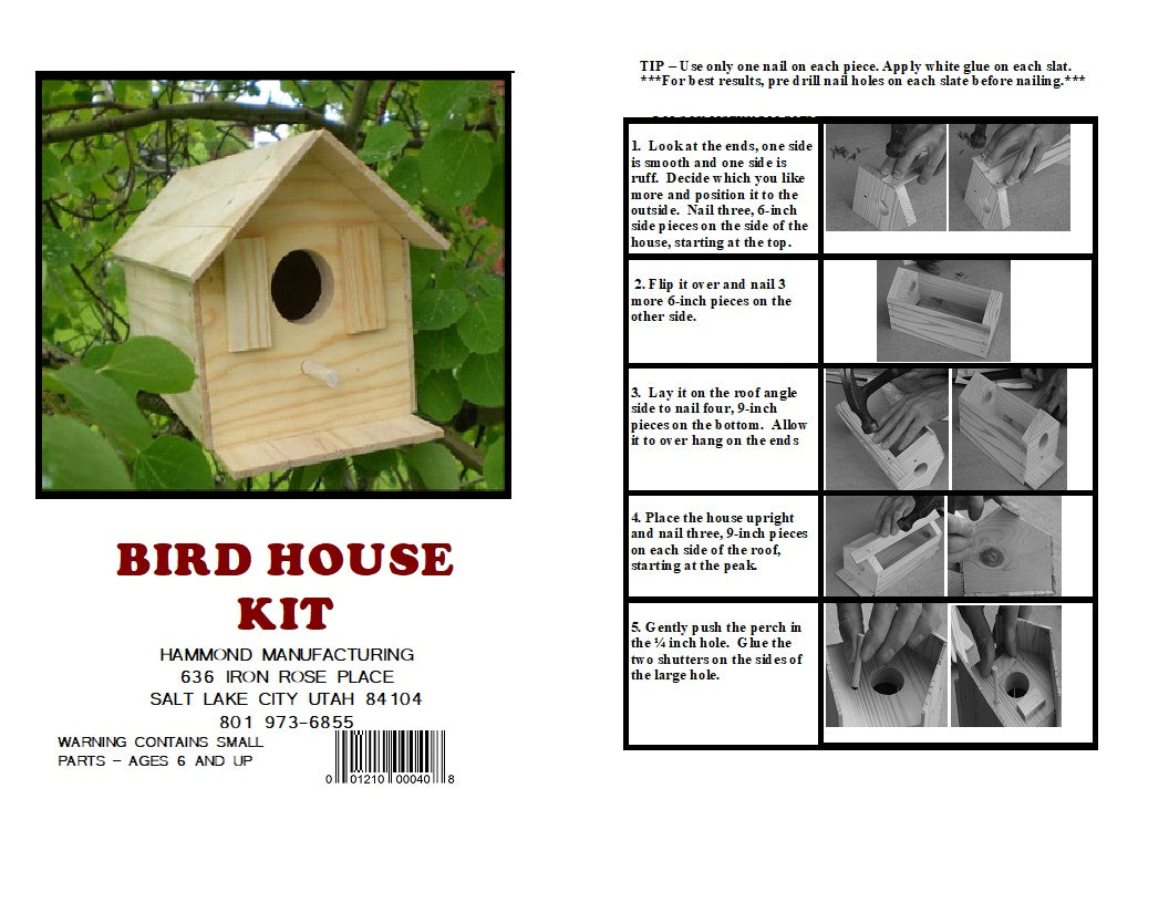 HAMMOND TOYS Wood Bird House Kit Complete With Nails