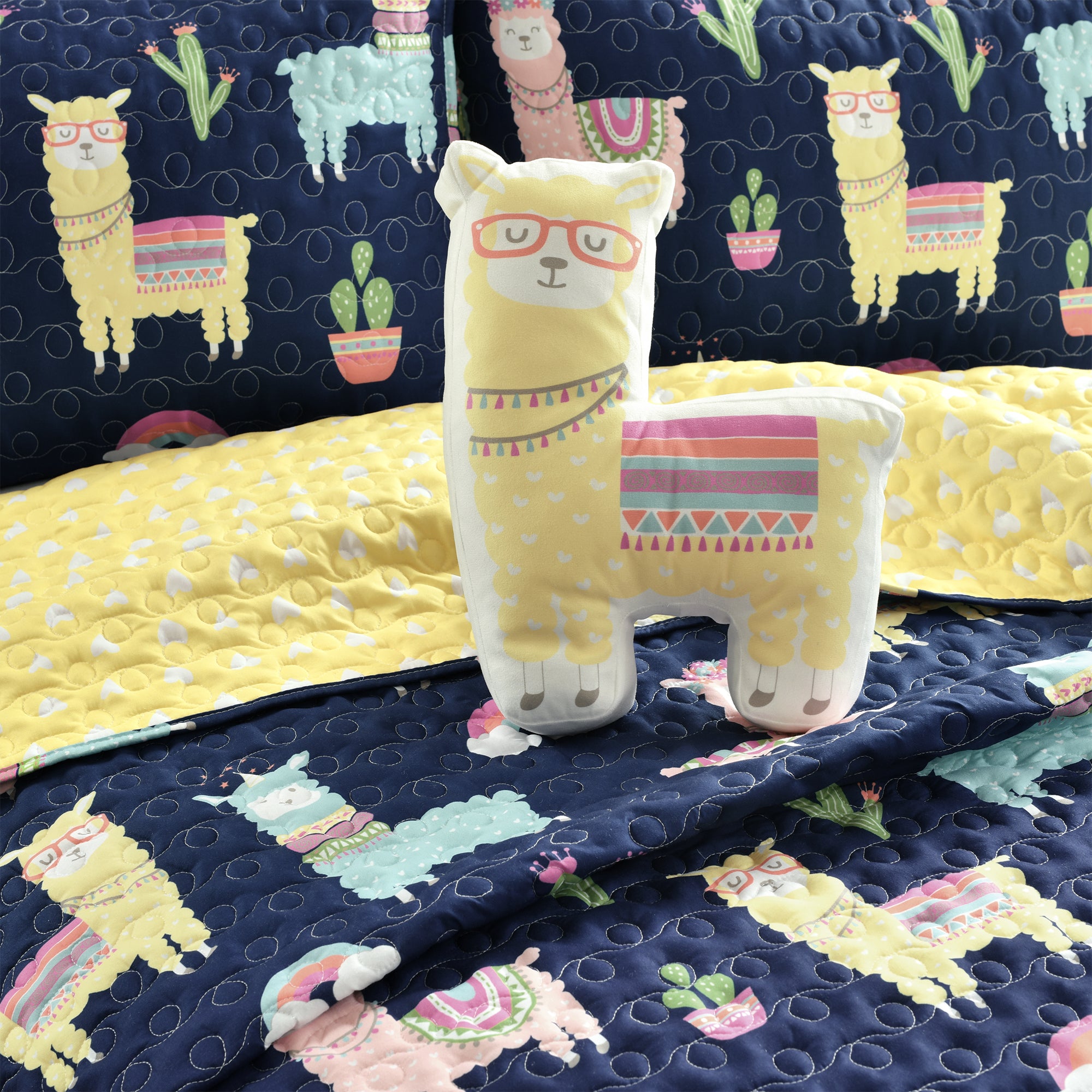 Southwest Llama Cactus Reversible Quilt Set