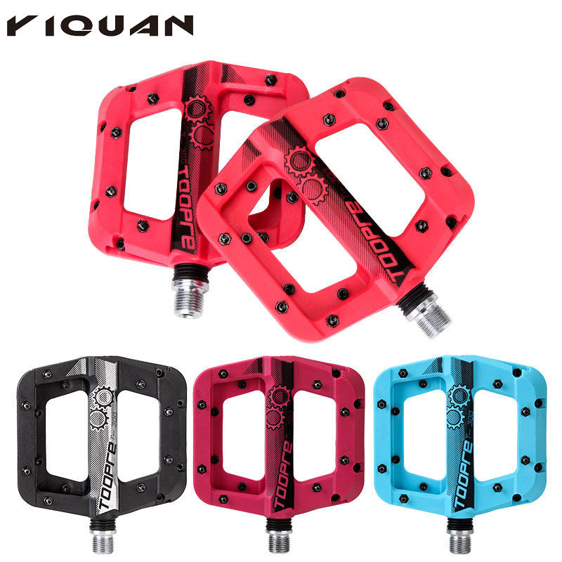 Mountain Bike Pedal Nylon Fiber Cycling Sealed Bearing Large surface Pedals Non Slip 9/16 Inch MTB Bicycle Platform Flat Pedals