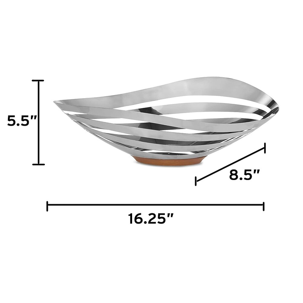 Nambe Pulse Bread and Fruit Bowl Silver   9\