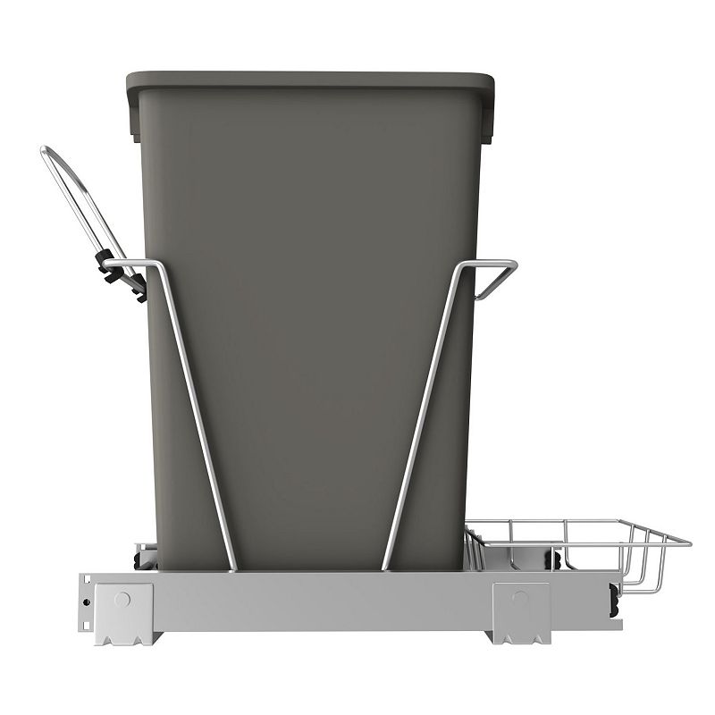 Rev-a-shelf Pull Out Trash Can 35 Qt For Kitchen Cabinets， Gray， Rv-12kd-13c-s