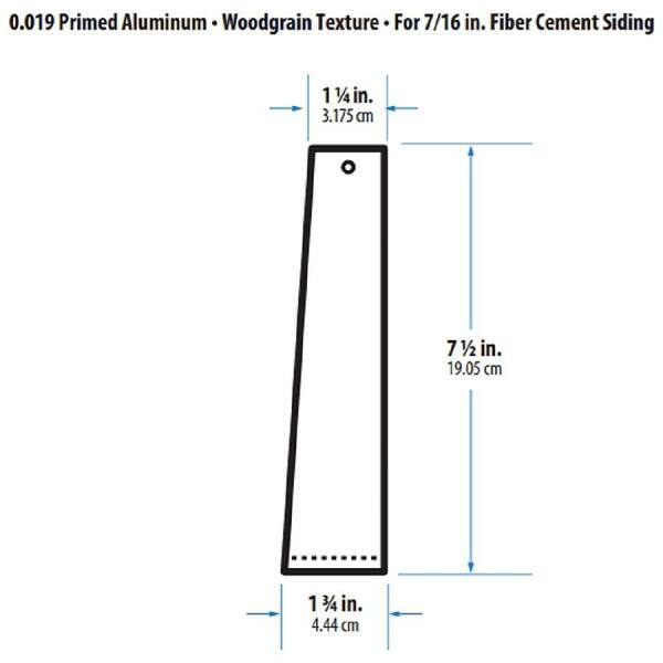 Gibraltar Building Products 7.5 in. Tall x 1.75 in. Woodgrain Aluminum Primed XL Siding Corner Moulding 2108XL-W-10