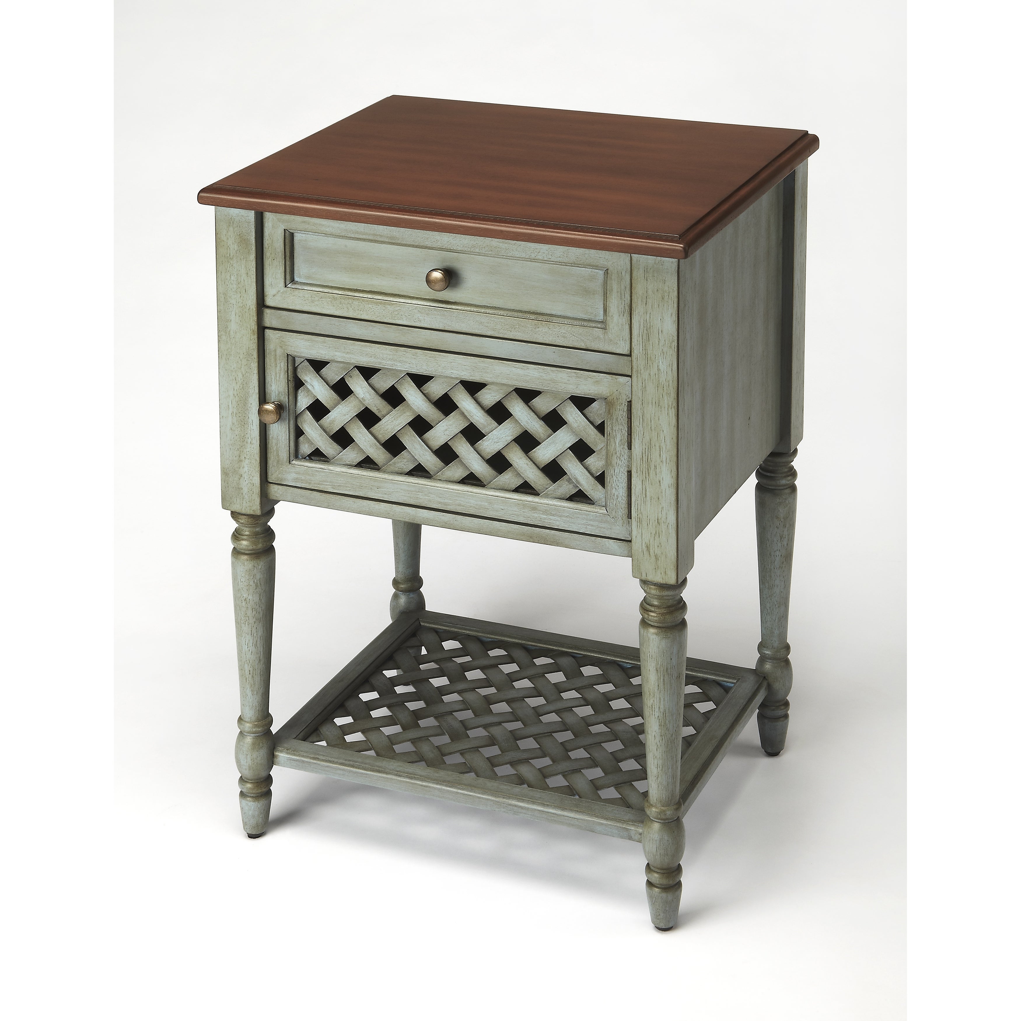 Handmade Chadway Rustic Blue End Table (Indonesia)