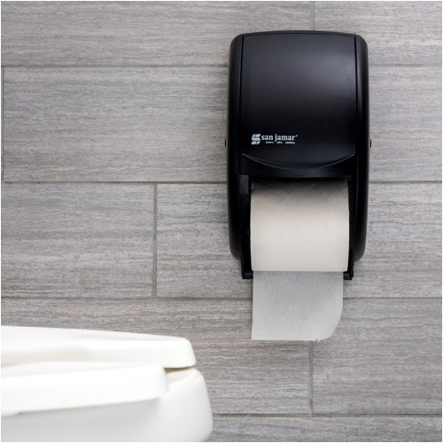 San Jamar R3500TBK Duett Classic Toilet Tissue Dispenser， Black Pearl