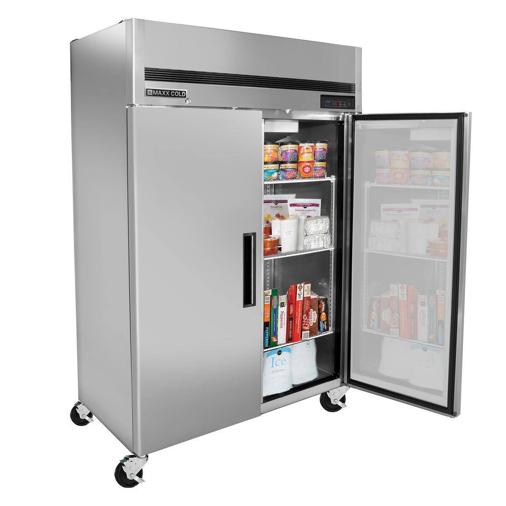 Maxx Cold 54 in. 49 cu. ft. AutoCycle Defrost Upright Freezer Top Mount Energy Star Rated in Stainless Steel MCFT-49FDHC