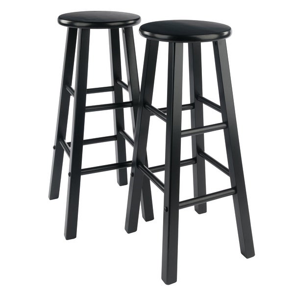 Wood Obsidian 3-Pc Pub Set， Round Table and 2 Round Seat Bar Stools