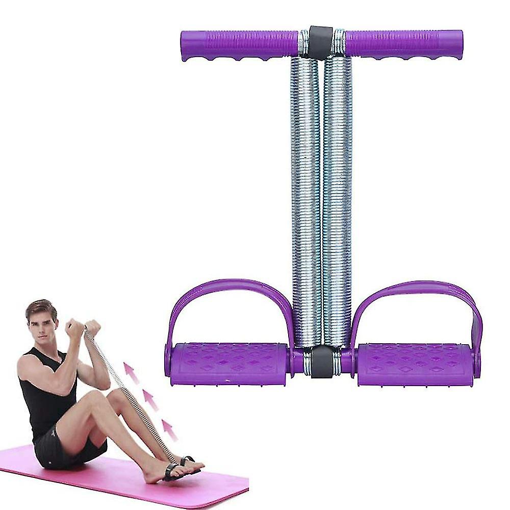 Multifunctional Sports Equipment Pedal Bodybuilding Expander Spring Hose Foot Pedal Pull Rope Fitness-purple