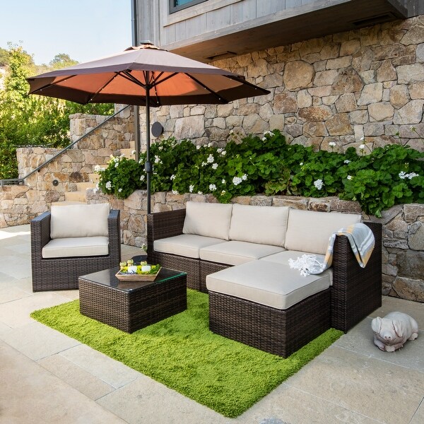 Corvus Trey Outdoor 6piece Aluminum Resin Wicker Sofa Set