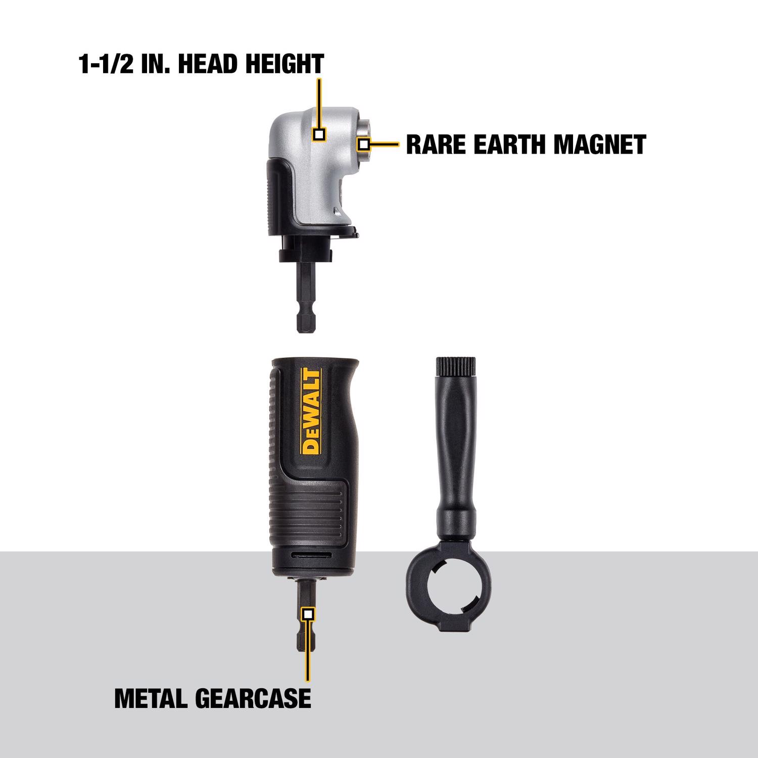 DW Flextorq 6 in. Steel 2-in-1 Right Angle Attachment 1/4 in. Hex Shank 2 pc