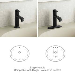 KOHLER Ashan Single Hole Single-Handle Bathroom Faucet in Matte Black K-R27136-4D-BL