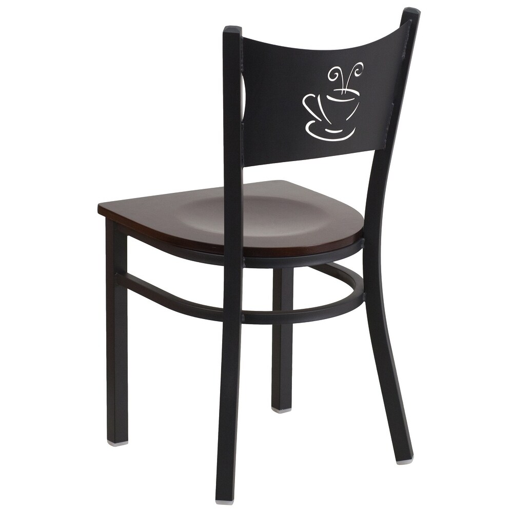 2 Pack Coffee Back Metal Restaurant Chair   17.25\