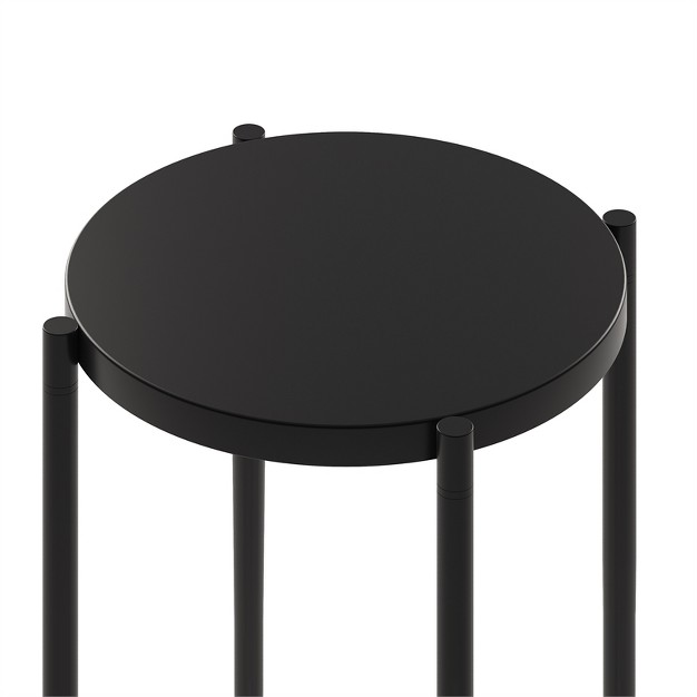 Metal Round Contemporary Side Table In Black Henn amp hart