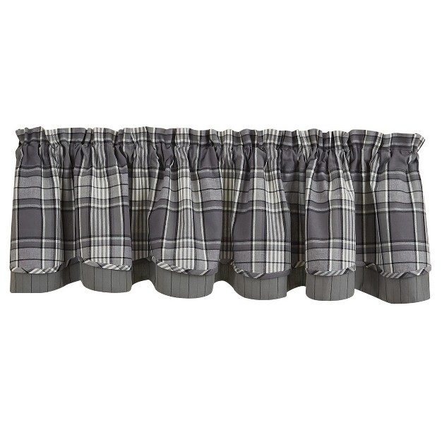 Park Designs Grey Area Lined Layered Valance 72 x27 x27 l Gray