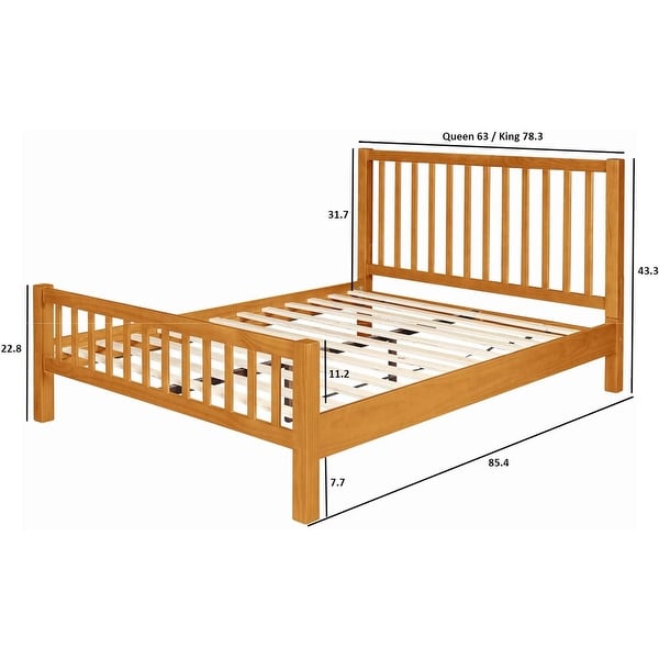 Hampton Wooden Platform Bed with 2 Nightstands - - 37666287