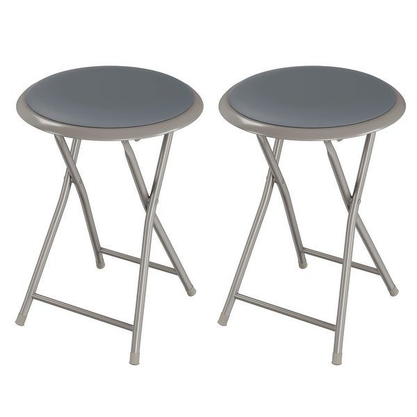 Set of Two 18-Inch Bar Stools， Gray