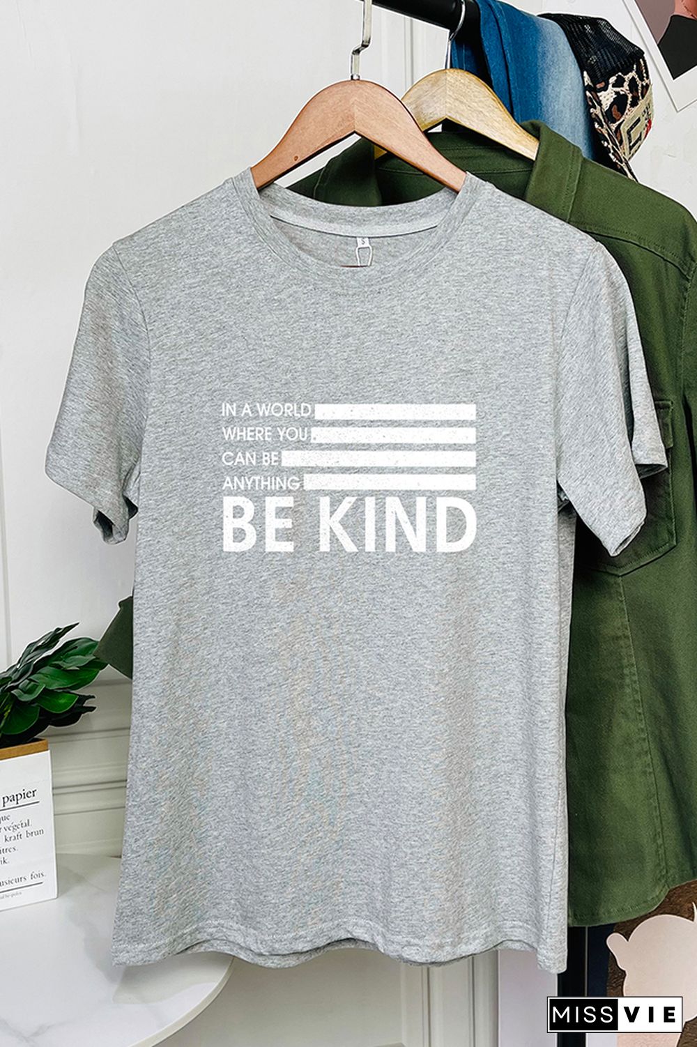 Be Kind Print Short Sleeve Graphic Tee Wholesale