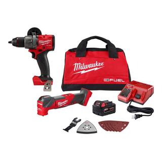 MW M18 FUEL 18V Lithium-Ion Cordless Brushless Oscillating Multi-Tool Kit wM18 FUEL 12 in. Hammer Drill 2836-21-2904-20