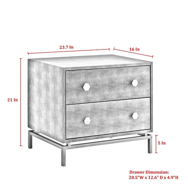 Jalynn 2 Drawers Side Table